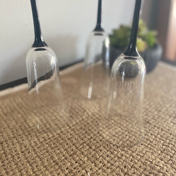 SET OF 3 VINTAGE LUMINARC BLACK STEM CHAMPAGNE FLUTE GLASSES - Picture 9 of 9